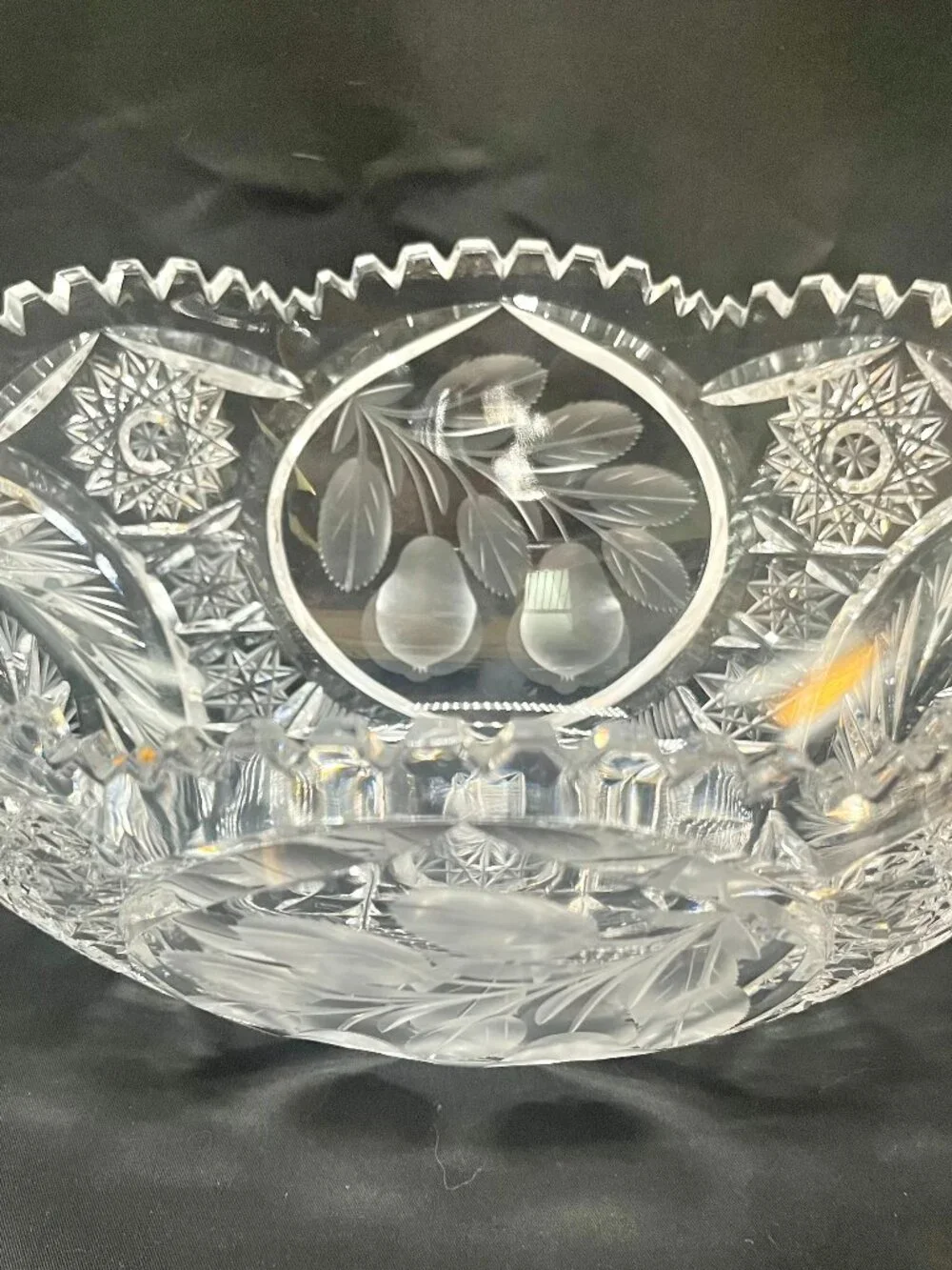 Antique American Brilliant Period Cut Crystal Fruit or Centerpiece Bowl